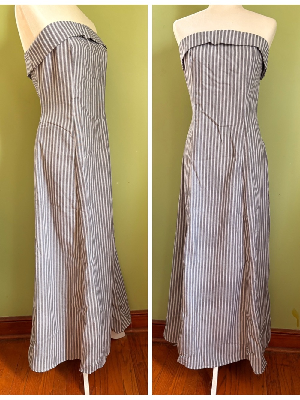 Strapless Pinstripe Maxi Dress - Picture 3 of 8